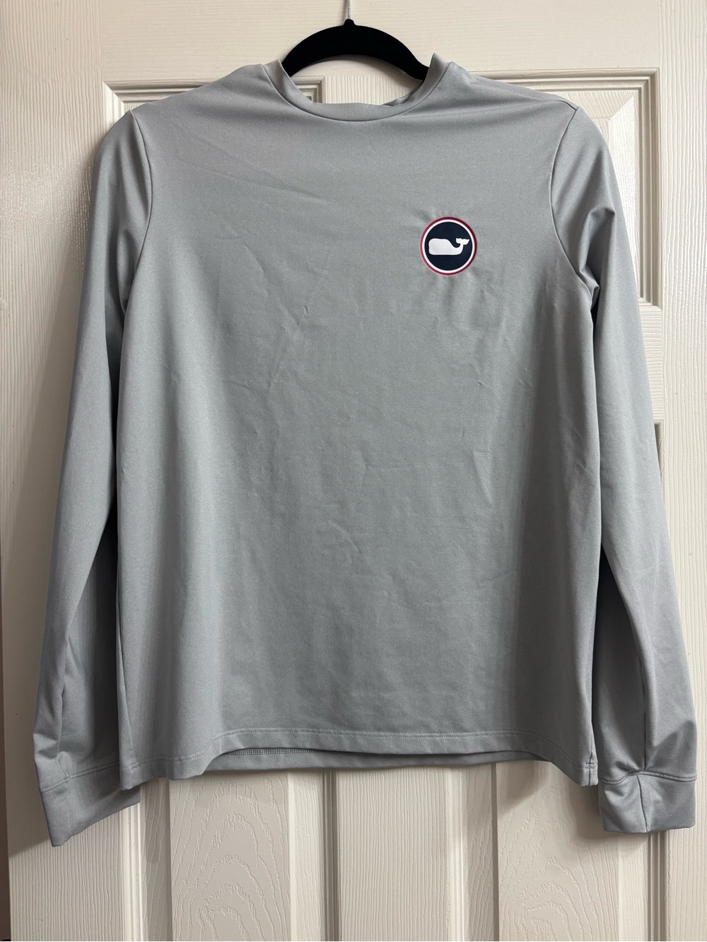 Vineyard Vines Light Gray Patriotic Performance Long Sleeve Shirt